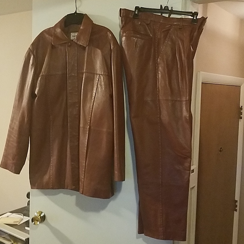 Men's Leather 2pc Suit